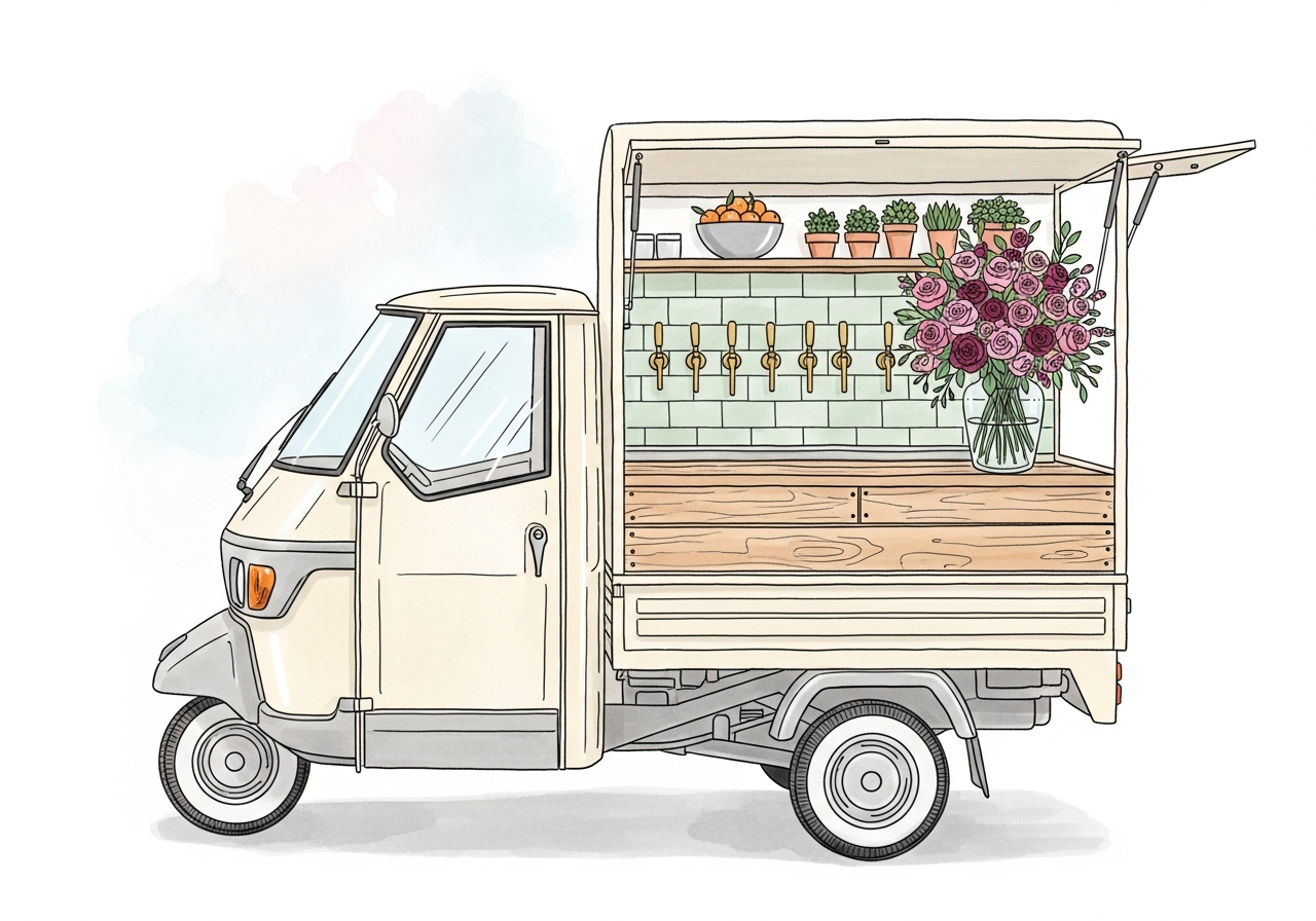 Piaggio Ape open bar
