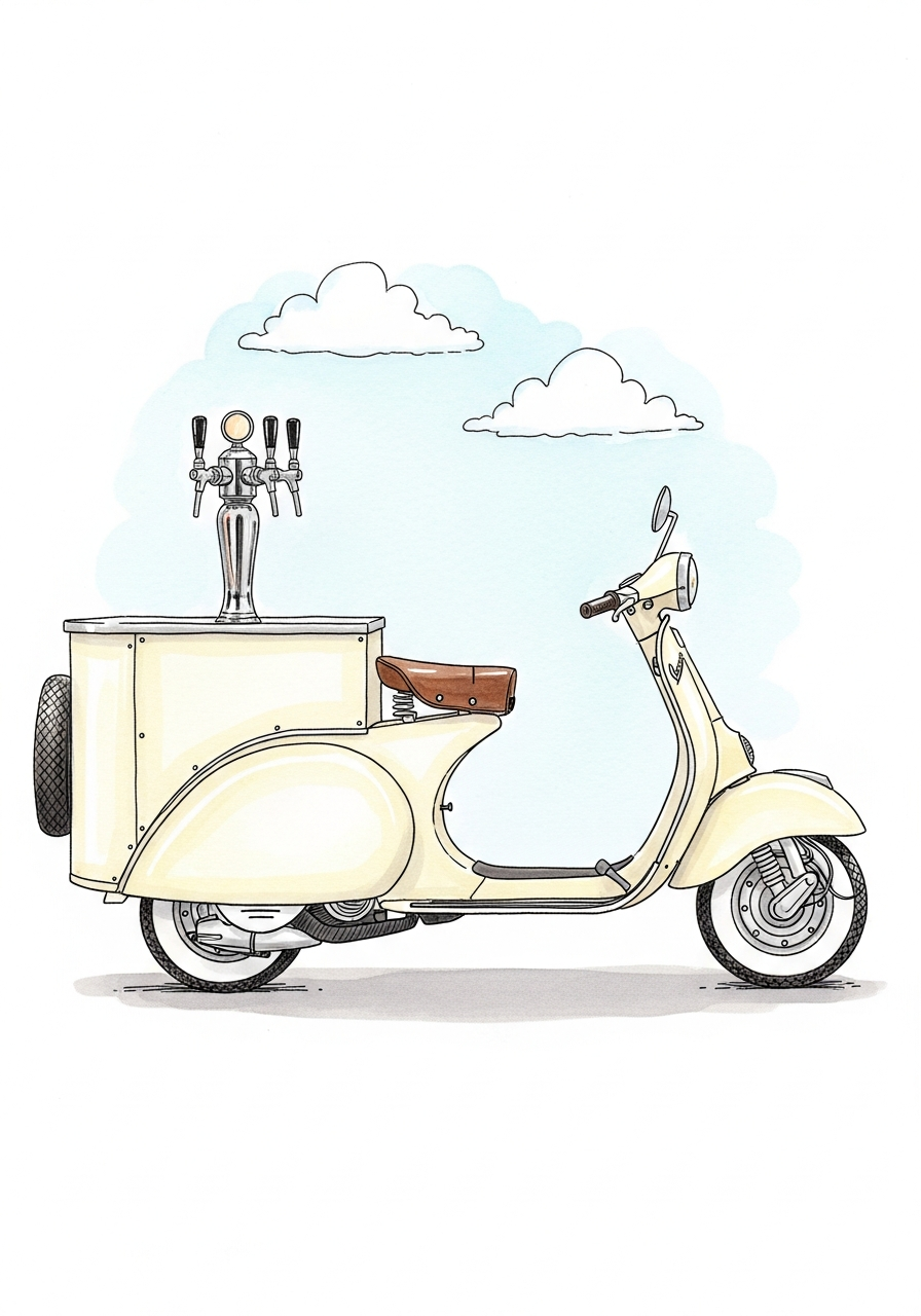 Vespa sidecar coffee bar