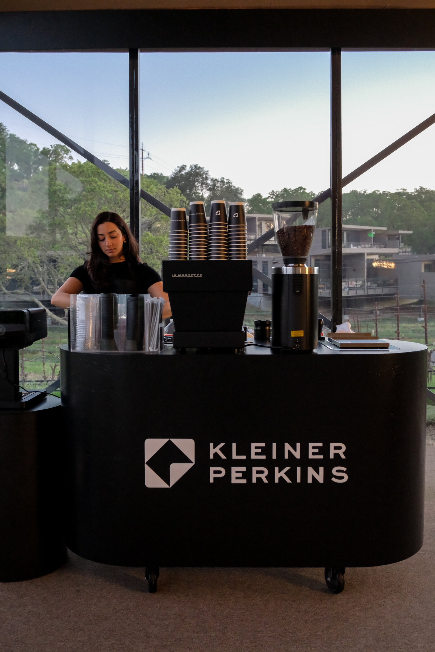 Custom branded napkins produced for a Fez Coffee corporate catering event.