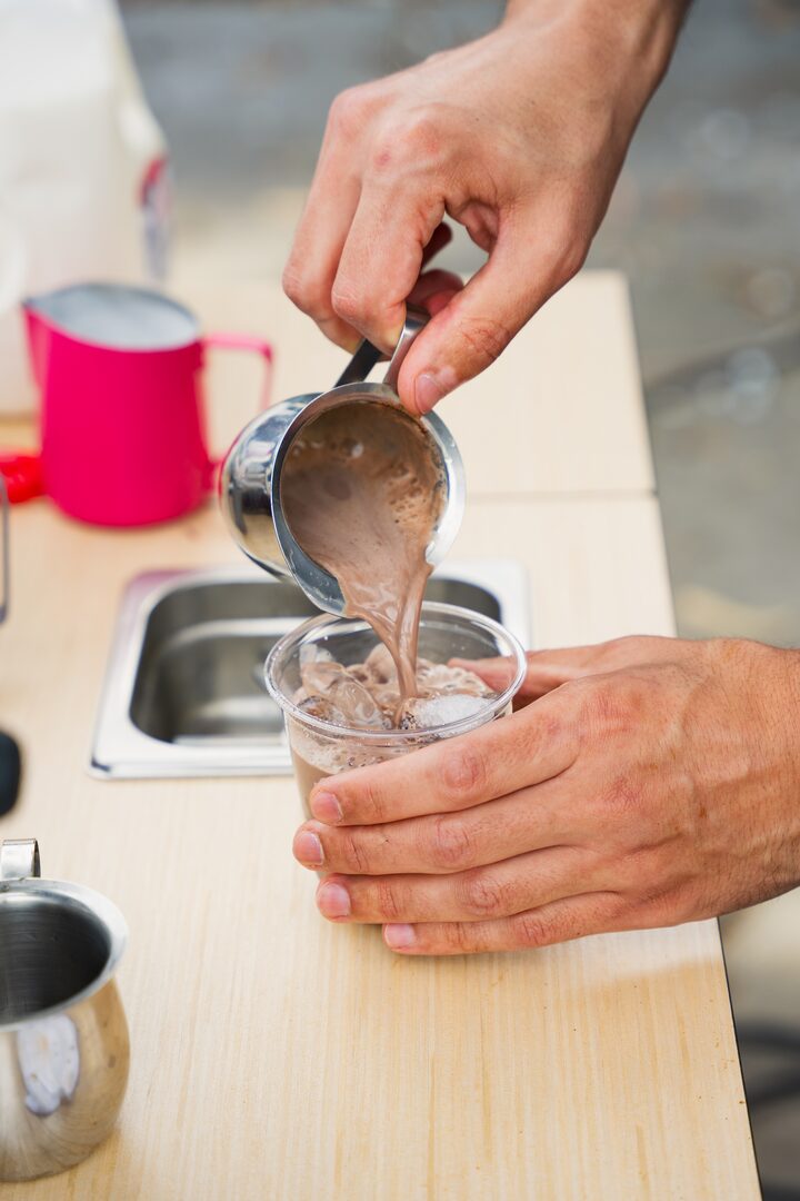 Fez Coffee espresso bar serving guests at a corporate all-hands in San Francisco.
